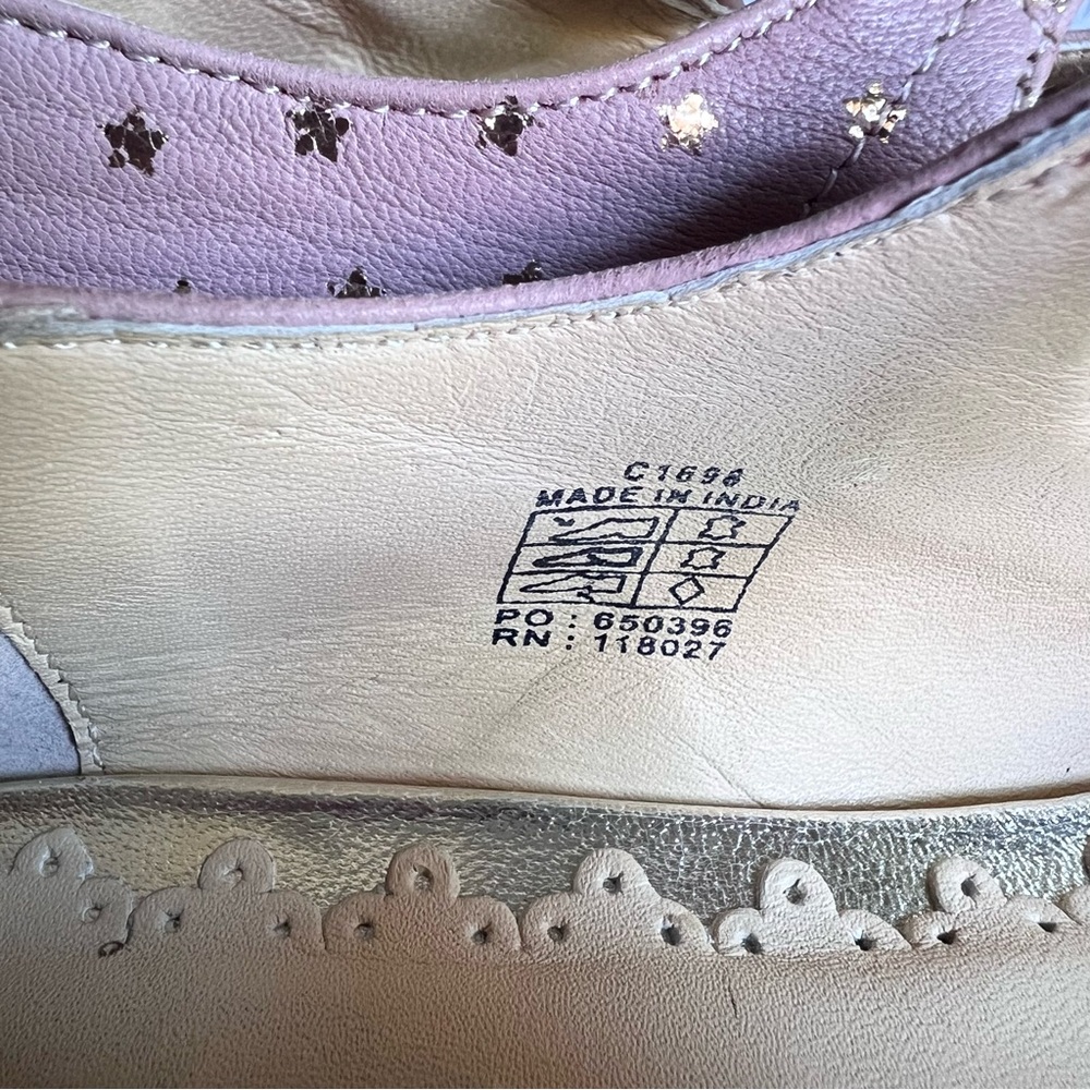 Mini Boden Girls Gold Star Leather Mary Janes Ballet Pink Sz 32 US 1 Wedding - Picture 8 of 17